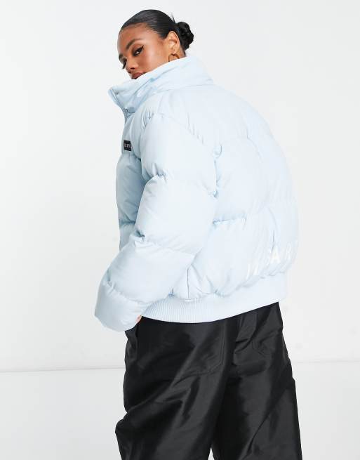 Il Sarto puffer jacket with back logo in light blue, 4 of 4
