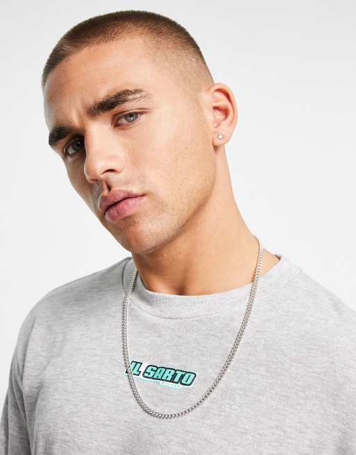 Il Sarto reverse racer logo sweatshirt in grey marl, 3 of 4