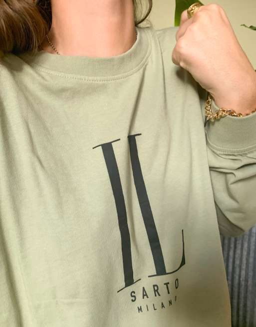 Il Sarto - Robe t-shirt à manche longues - Kaki clair, 3 de 4