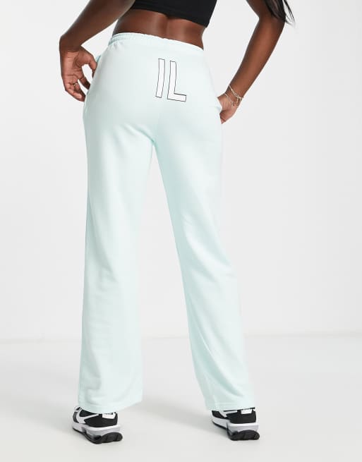 Il Sarto seam detail wide leg joggers in light green, 3 of 4