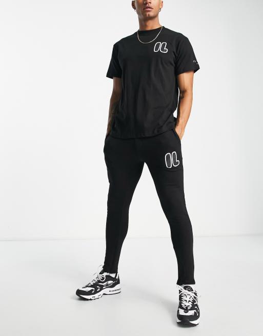 Il Sarto slim fit trackies in black (part of a set)  