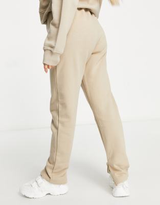 beige slim joggers