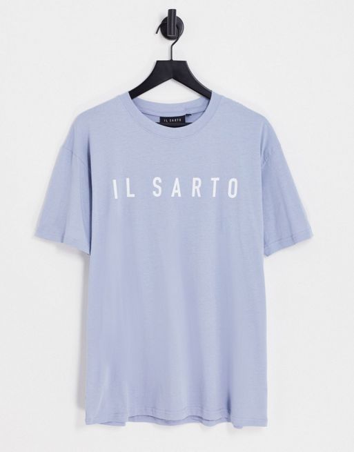 Il Sarto – T-Shirt in Hellblau mit Markenlogo