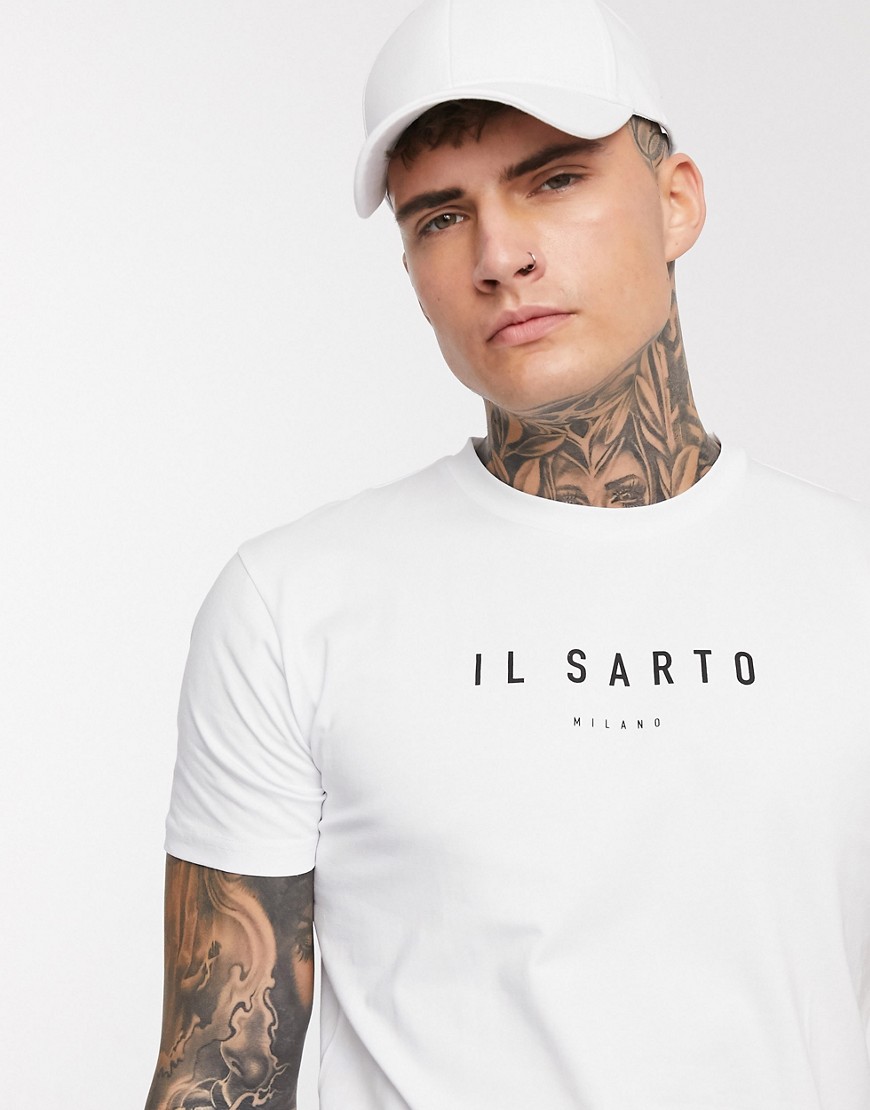 Il Sarto - T-shirt slim con logo-Bianco