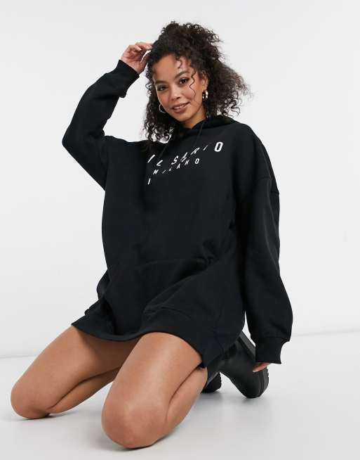 Black oversized store hoodie dress