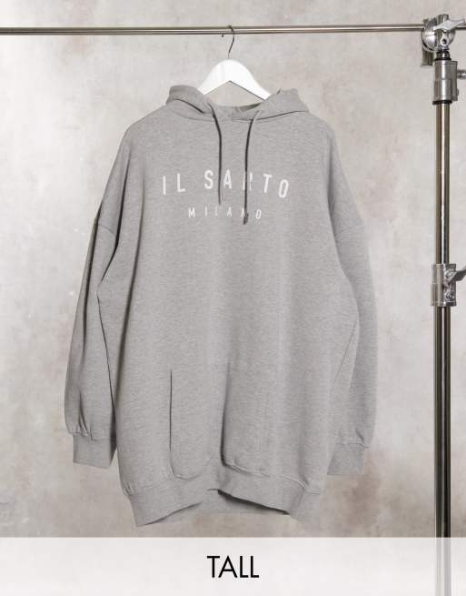 Il Sarto Tall oversized hoodie dress in grey