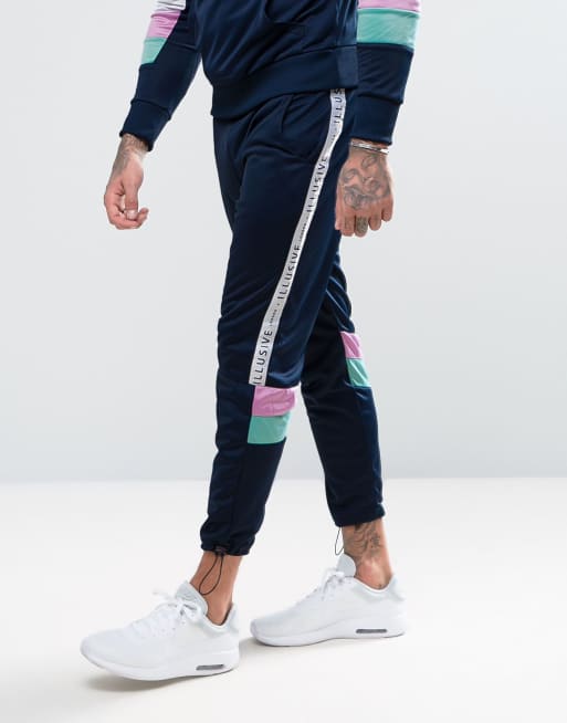 Illusive London Skinny Track Joggers With Taping ASOS