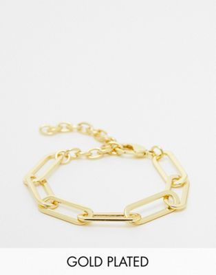 Image Gang 18k gold plated chunky paper clip bracelet