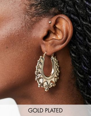 Image Gang 18k gold plated creole hoop earrings