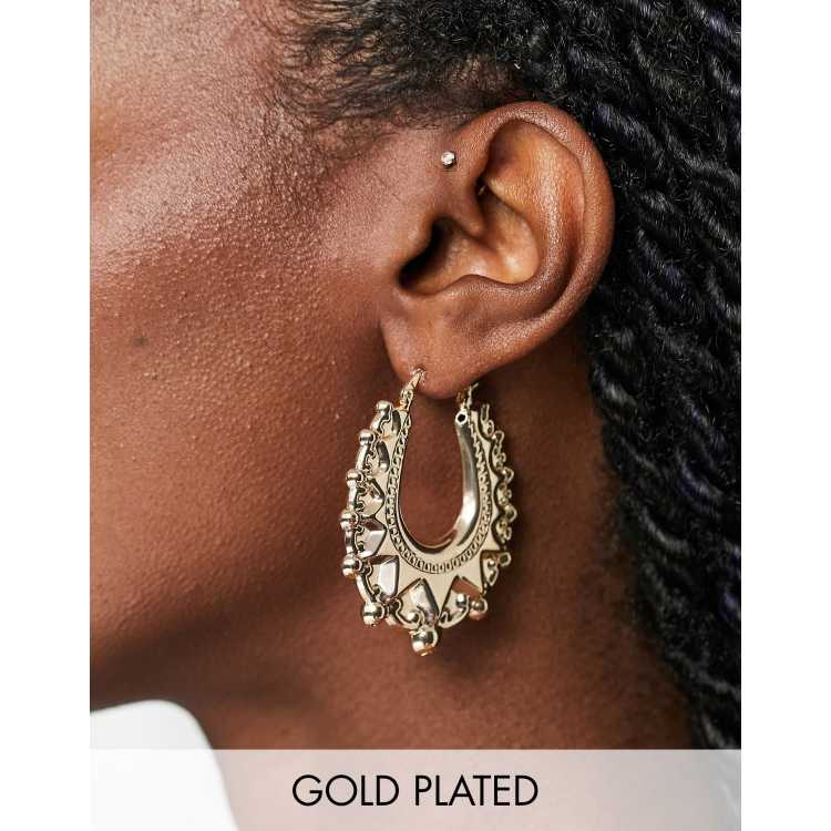 Spike hot sale creole earrings