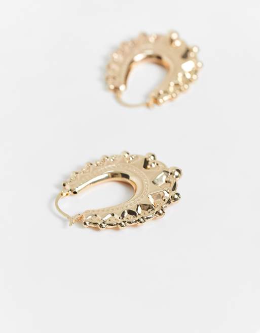 Image Gang creole hoop earrings in gold plate