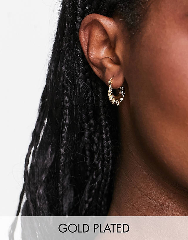 Image Gang - 18k gold plated mini creole hoop earrings