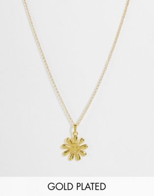 Image Gang 18k gold plated smile daisy necklace