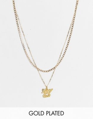 Image Gang 18k gold plated young wild free multirow necklace