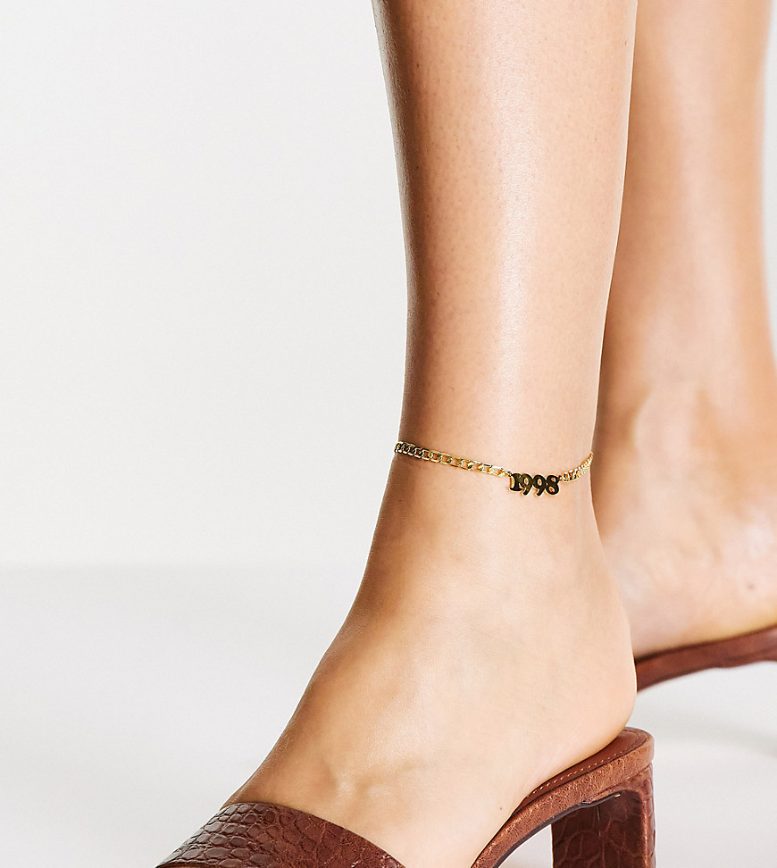 Image Gang 98 date anklet in gold plate