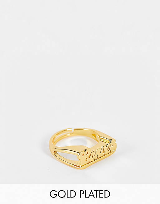 Image Gang adjustable Cancer horoscope ring in gold plate