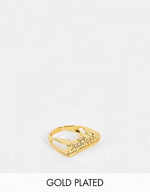 Image Gang adjustable Capricorn star sign ring in gold plate