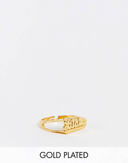 Image Gang adjustable Libra star sign ring in gold plate