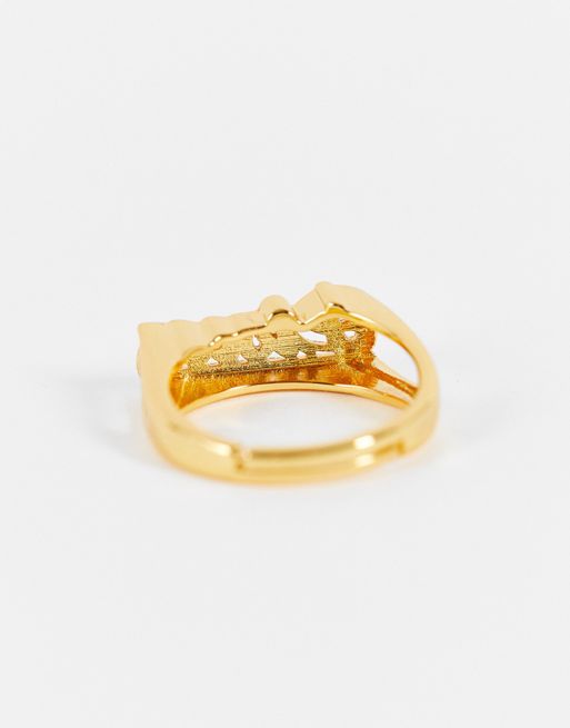 Image Gang adjustable Pisces horoscope ring in gold plate