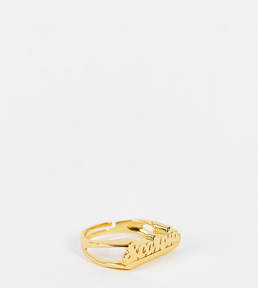 Image Gang adjustable Scorpio horoscope ring in gold plate