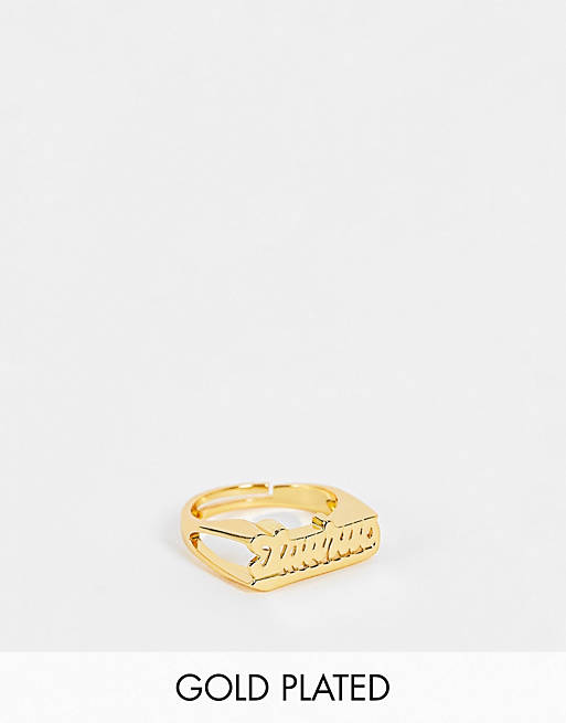 Image Gang adjustable Taurus star sign ring in gold plate