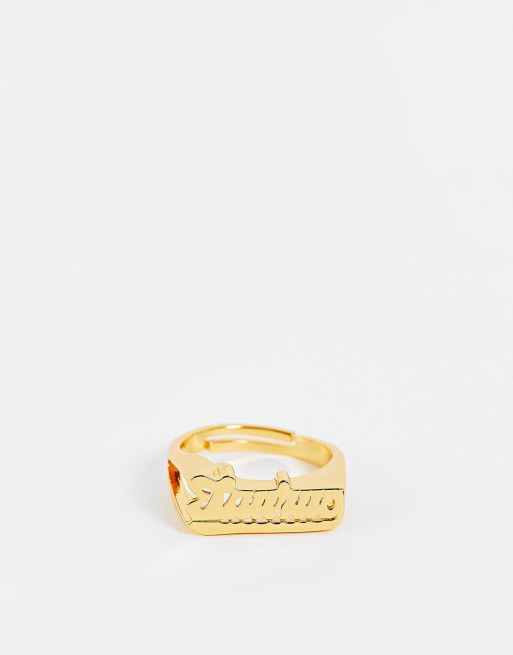 Image Gang adjustable Taurus star sign ring in gold plate