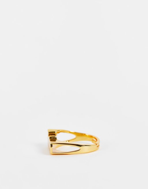 Image Gang adjustable Taurus star sign ring in gold plate