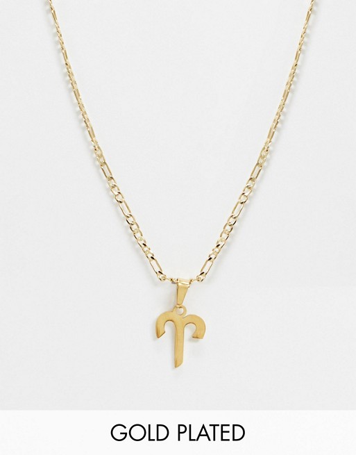 Image Gang Aries star sign necklace in 18K gold plate