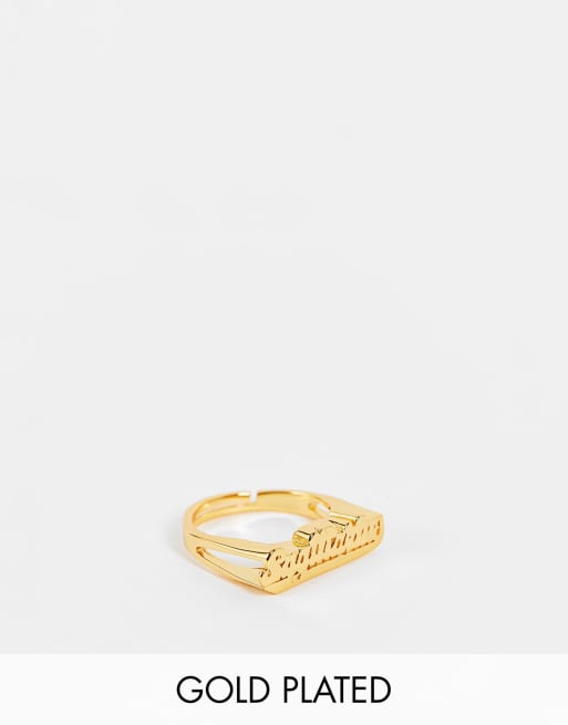 Image Gang - Bague réglable en plaqué or avec motif signe du zodiaque « Sagittarius »