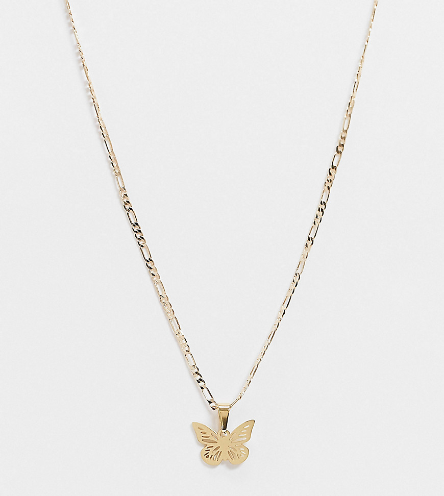 Image Gang butterfly pendant necklace in 18K gold plate