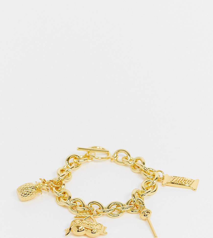 Image Gang - Chunky guldbelagt armbånd med smykkevedhæng