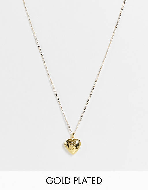 Image Gang - Collana placcata oro 18 carati con medaglione a cuore