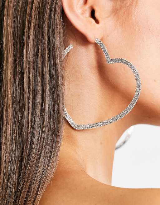 Image Gang - Créoles à strass en forme de cœur 