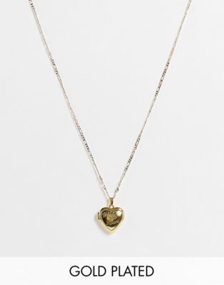 Image Gang Curve 18k gold plated wild at heart locket necklace