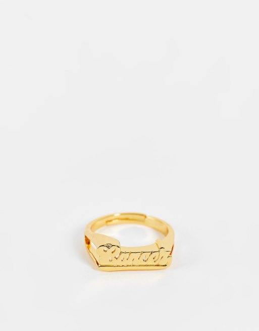 Image Gang Curve adjustable Cancer horoscope ring in gold plate