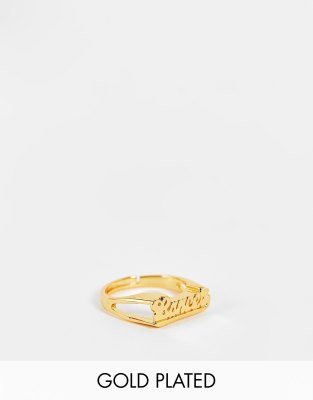 Image Gang Curve Image Gang Curve adjustable Cancer starsign ring in gold plate