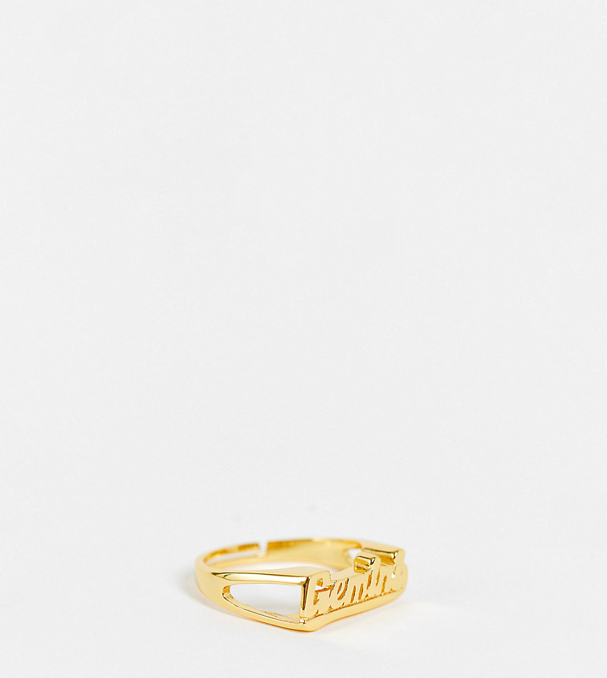 Image Gang Curve adjustable Gemini horoscope ring in gold plate
