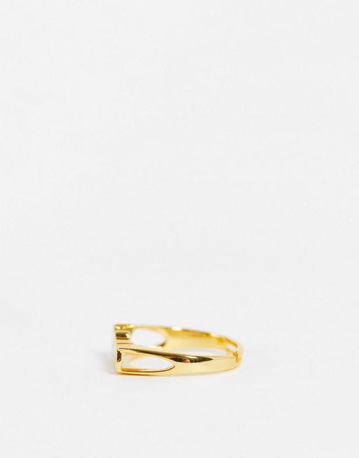 Image Gang Curve adjustable Pisces horoscope ring in gold plate