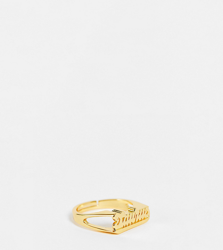 Image Gang Curve adjustable Taurus horoscope ring in gold plate