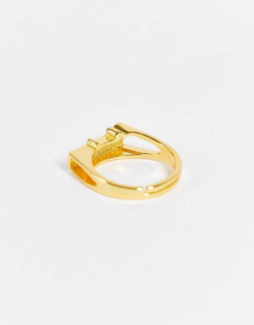 Image Gang Curve adjustable Taurus horoscope ring in gold plate