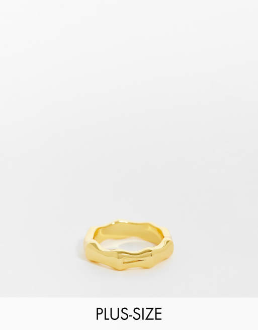 Image Gang Curve - Bague effet bambou en plaqué or 18 carats