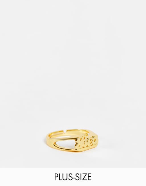 Image Gang Curve - Bague réglable avec motif zodiaque « Leo » en plaqué or