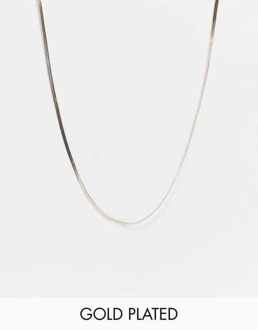 Image Gang Curve - Flad halskæde med guldbelægning - Kun hos ASOS
