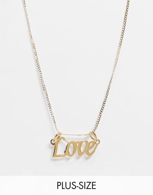 Image Gang Curve – Naszyjnik z zawieszką z napisem „Love” – tylko w ASOS