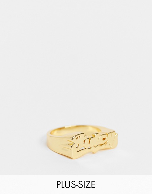 Image Gang Curve ring with juicy slogan in gold plate