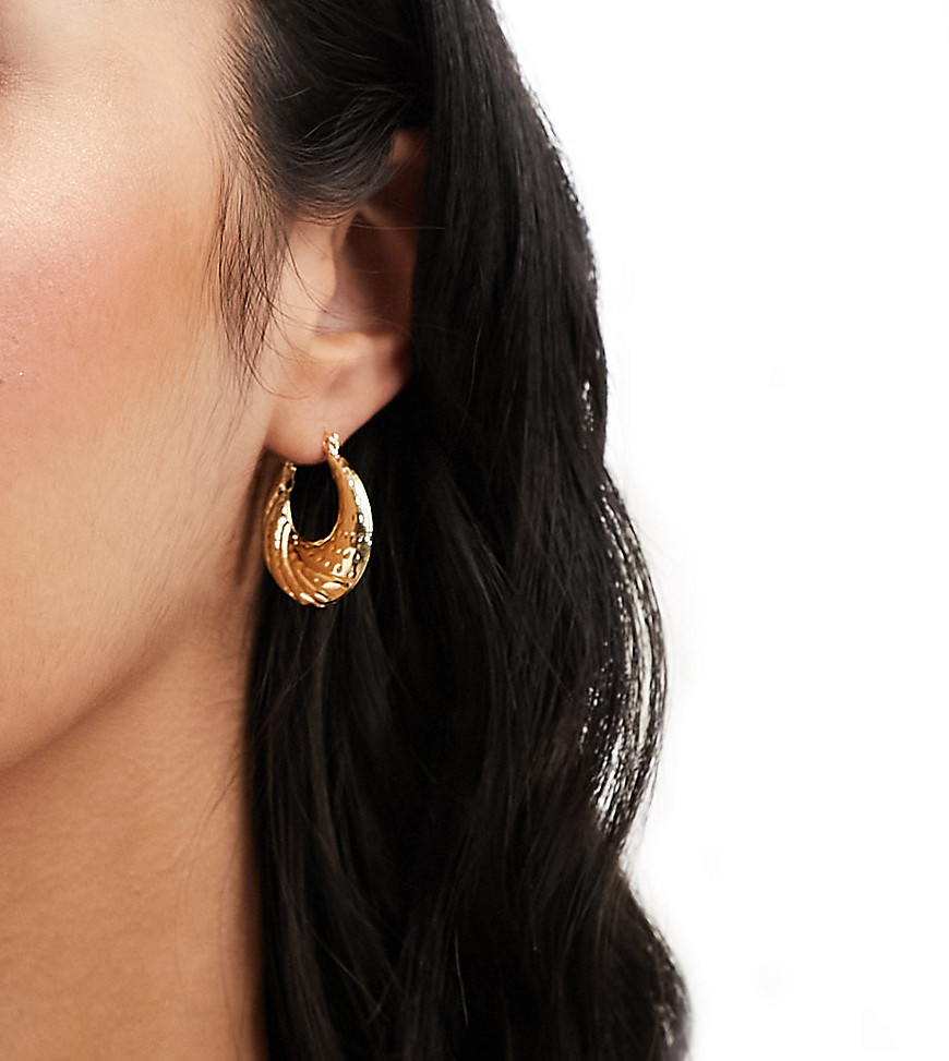 Image Gang dakar chunky hoop earrings in gold plated