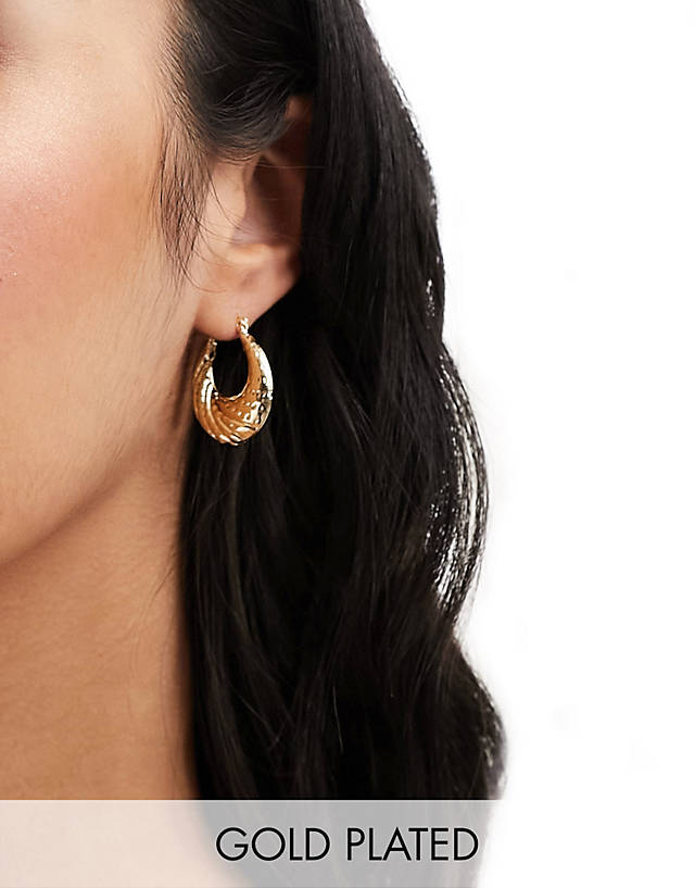 Image Gang - dakar chunky hoop earrings in gold plated