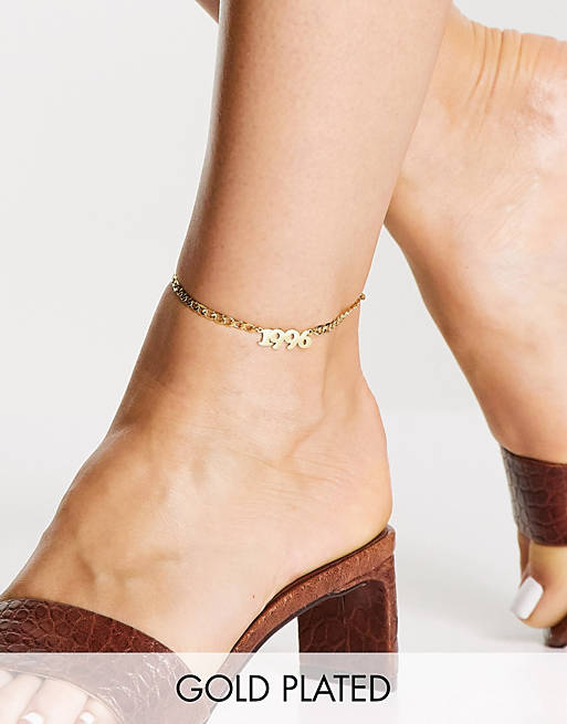 Image Gang date anklet in gold plate 96