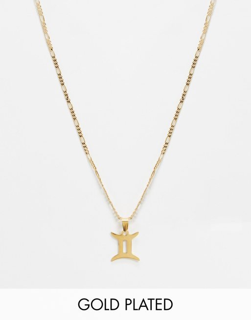 Image Gang Gemini star sign necklace in 18K gold plate