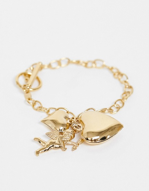 Image Gang gold filled cherub charm bracelet